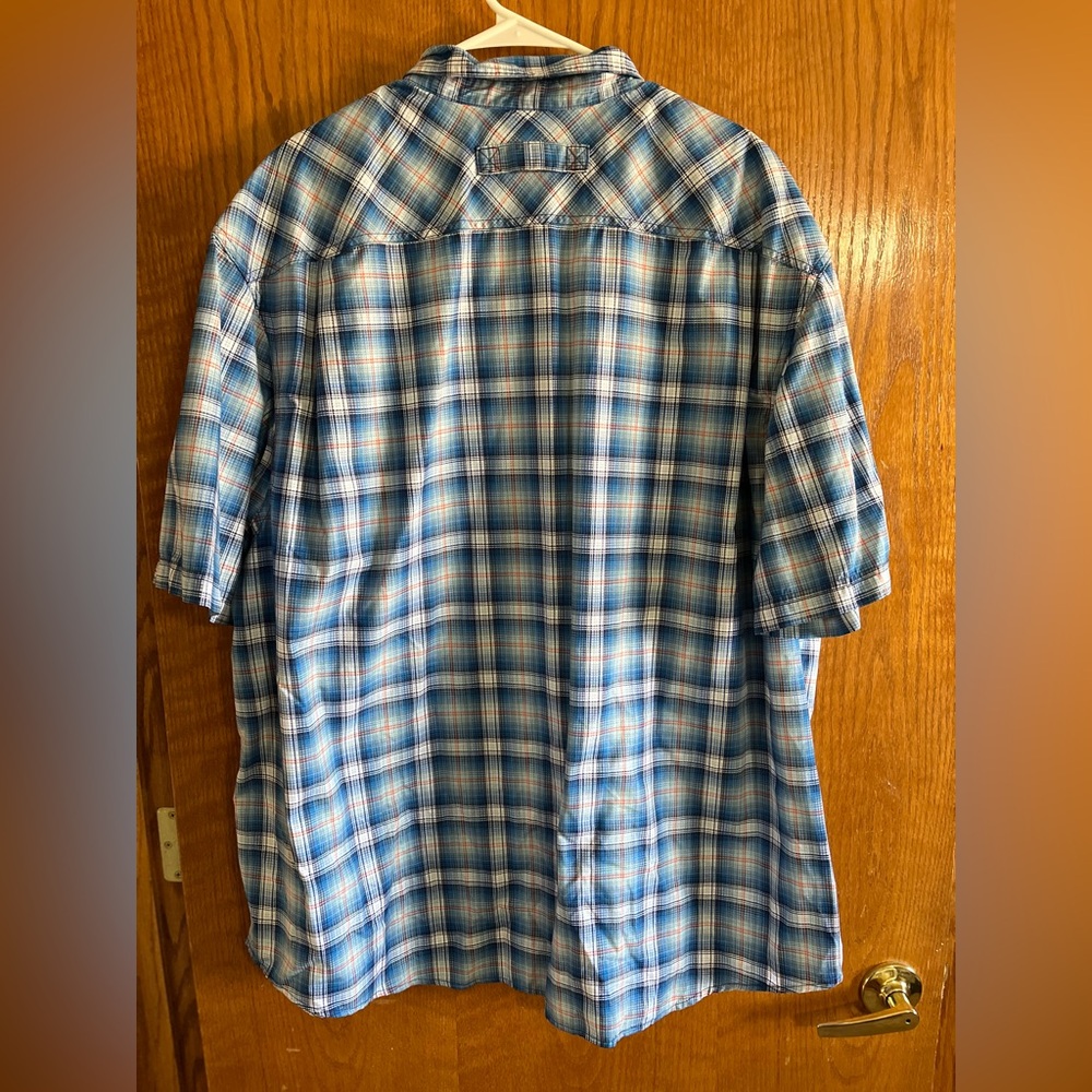 Duluth Trading Co Men's Blue Plaid Button Down Shirt - Picture 3 of 3